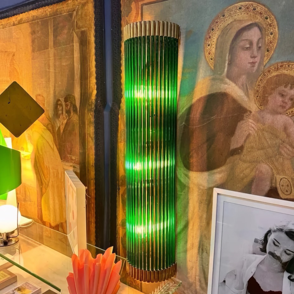 Elegant Italian Green Murano Sconce, 1990s