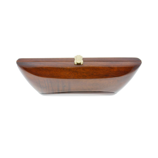 Natural acacia wooden clutch