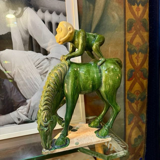 Chinese Feng Shui Monkey Horse Sculpture Prosperity