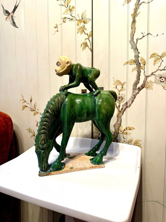 Chinese Feng Shui Monkey Horse Sculpture Prosperity
