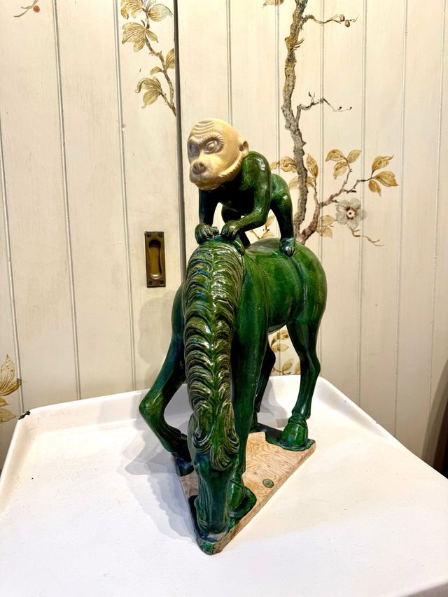 Chinese Feng Shui Monkey Horse Sculpture Prosperity