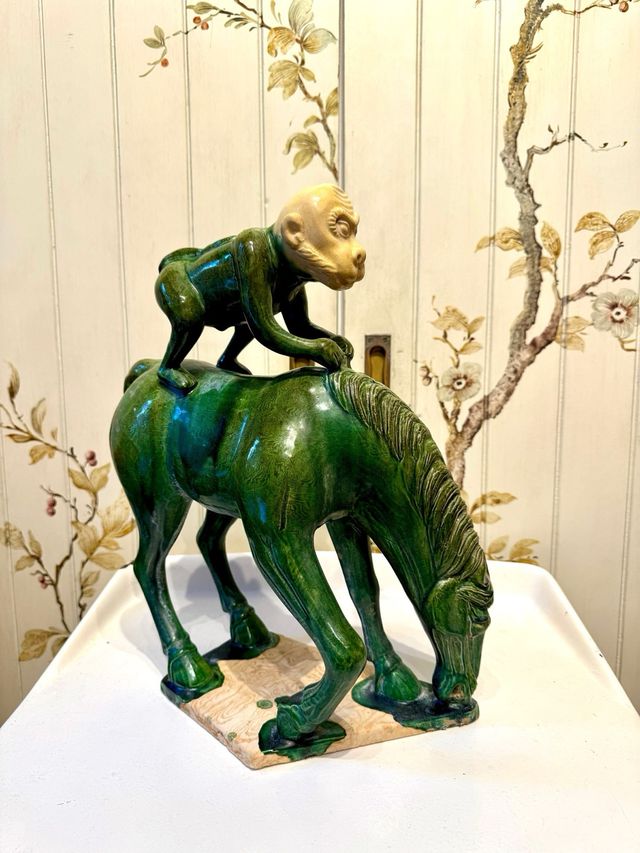 Chinese Feng Shui Monkey Horse Sculpture Prosperity