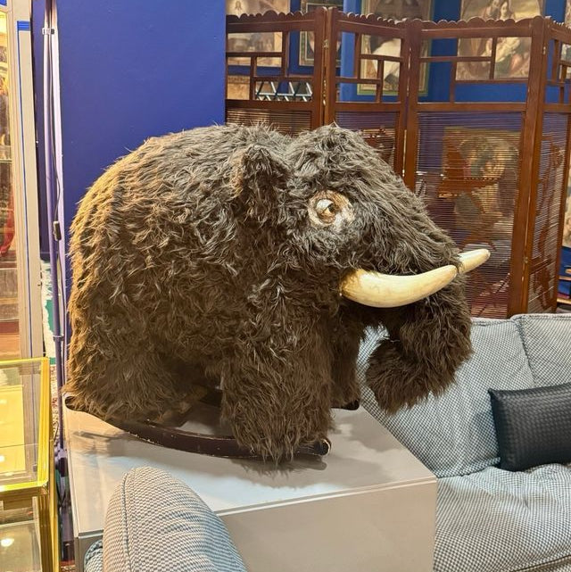 Vintage Wooden Mammoth Rocking Toy Child