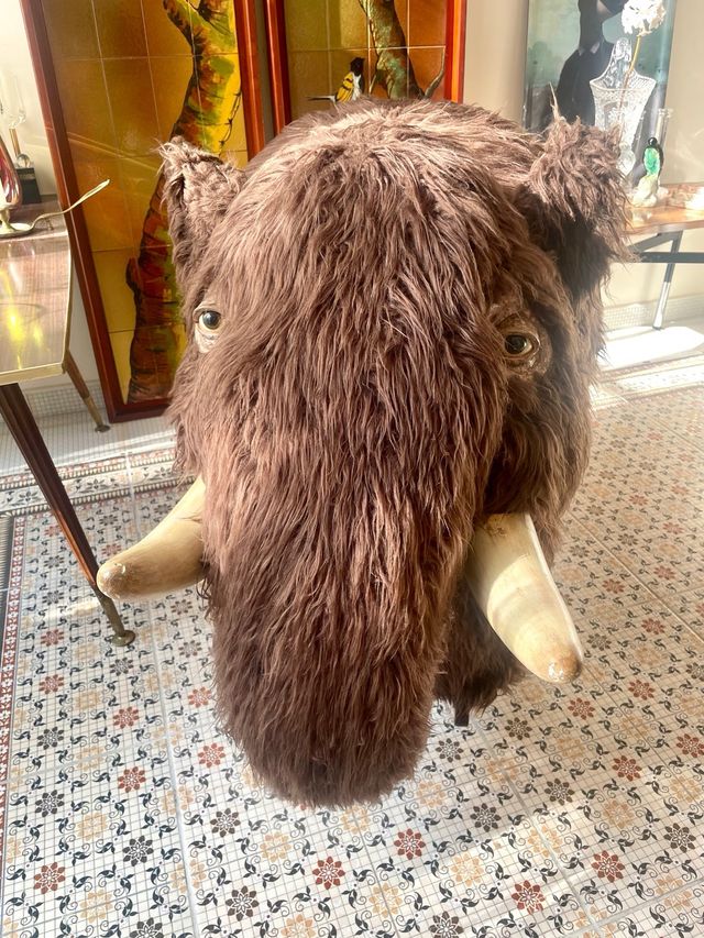 Vintage Wooden Mammoth Rocking Toy Child