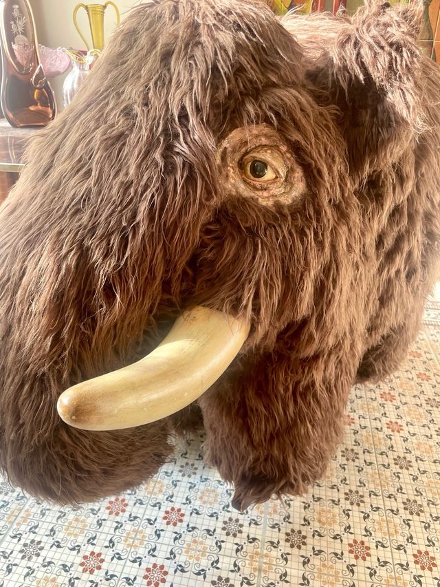 Vintage Wooden Mammoth Rocking Toy Child
