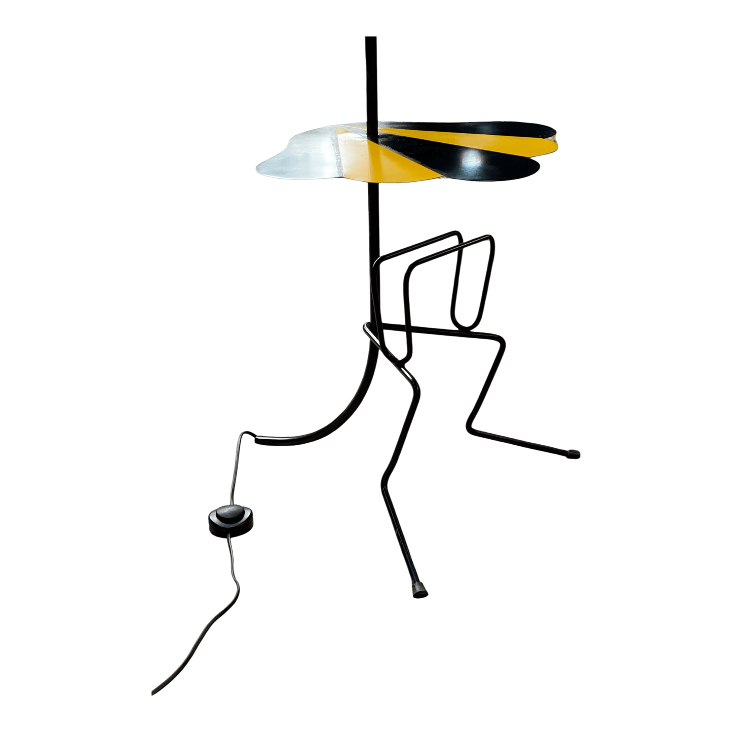 1950s Mid-Century Floor Lamp with Integrated Table and Magazine Rack