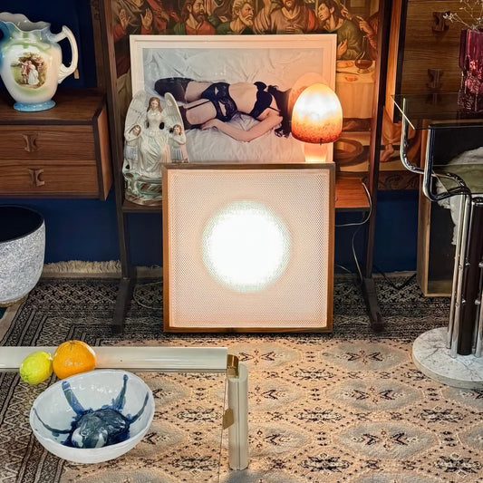 Vintage 70s Geometric Lamp (Square or Hexagonal) | Wood & Methacrylate