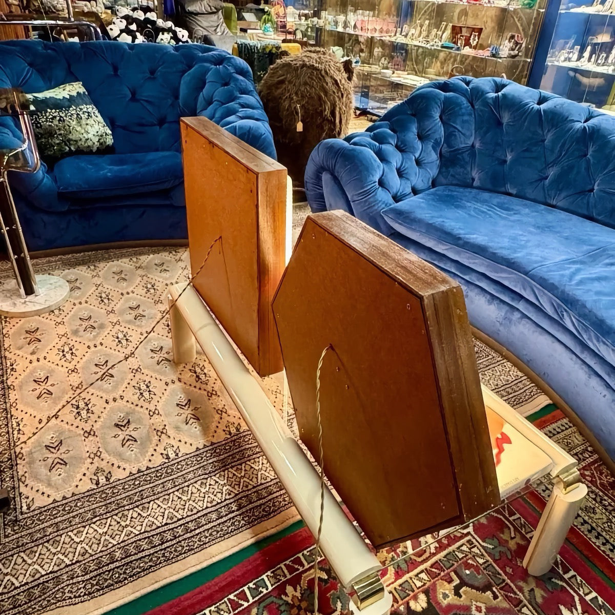 Vintage 70s Geometric Lamp (Square or Hexagonal) | Wood & Methacrylate