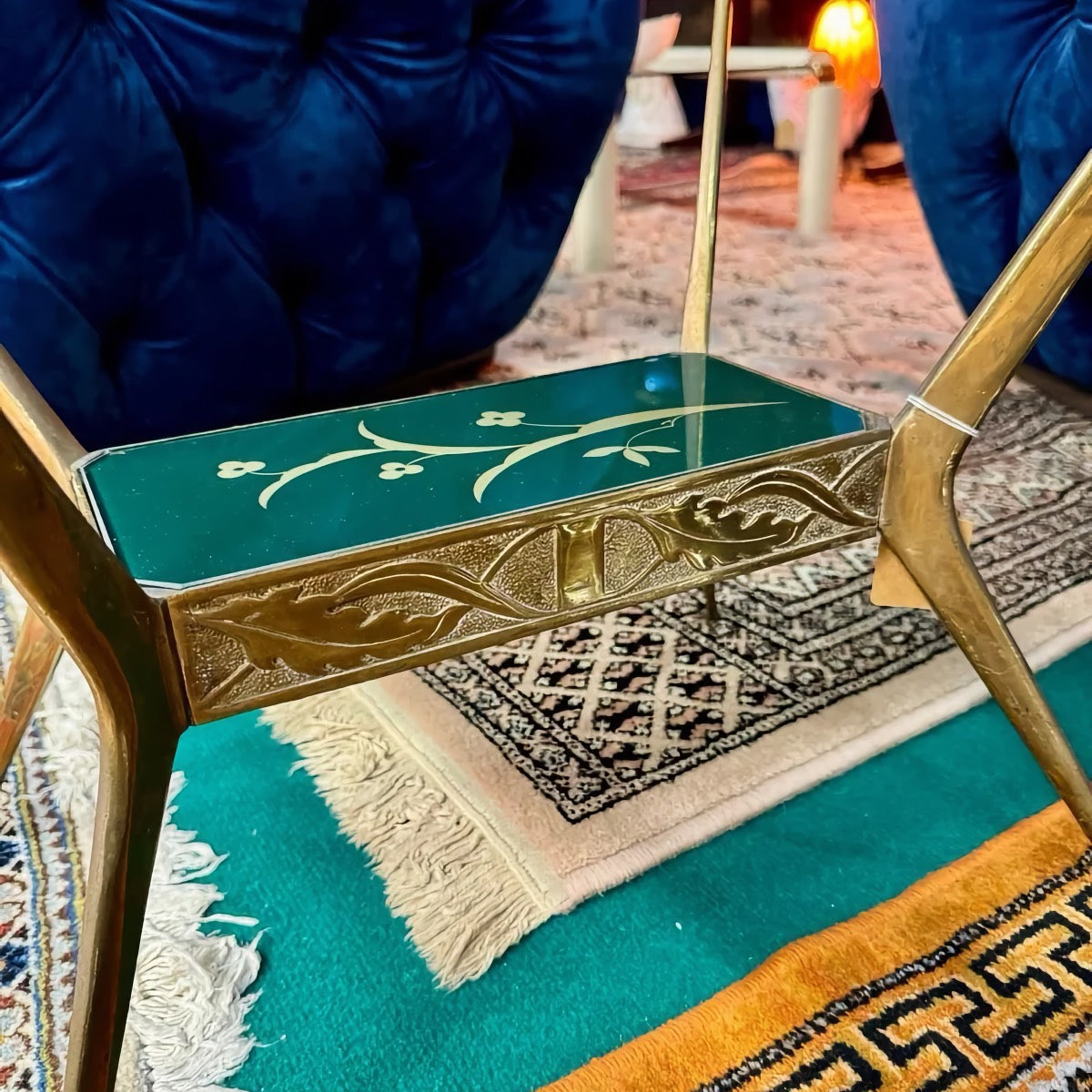 Italian 1950s Brass and Glass Coffee Table, Mid-Century Elegance