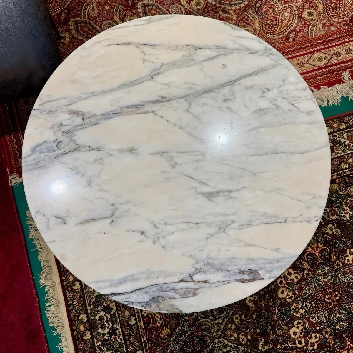 Vintage Low Coffee Table white Marble Living Room