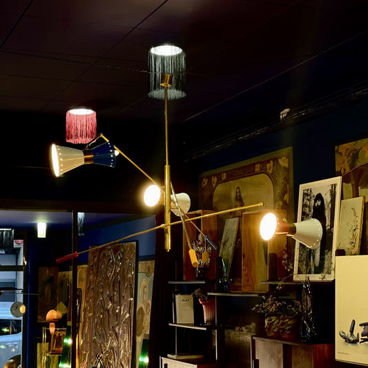 Stilnovo Mid-Century Lamp with Three Articulated Double-Light Arms