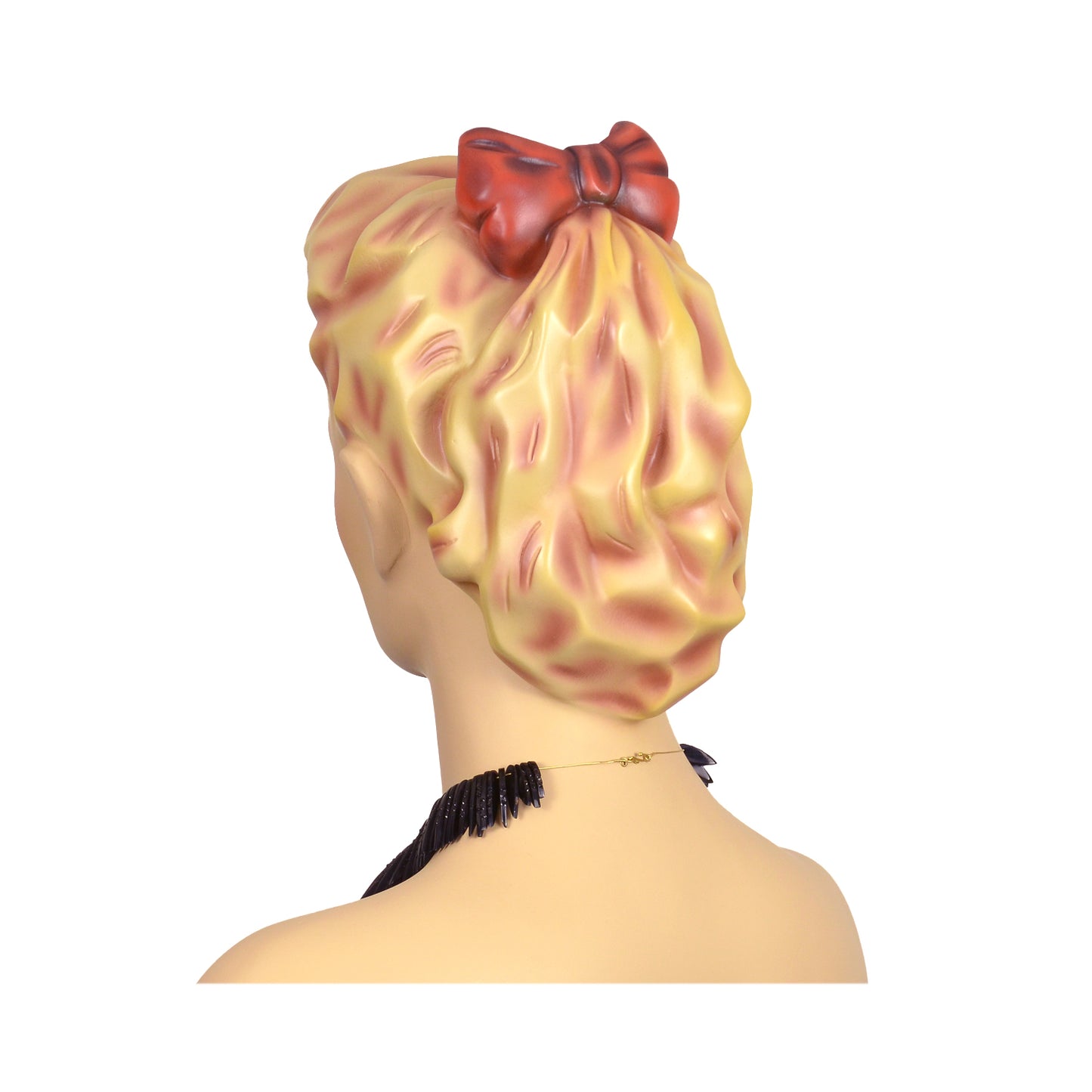 Black wood necklace with black onyx stones