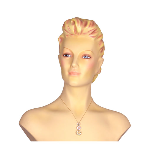 Pendant with aquamarine, citrine and rose quartz