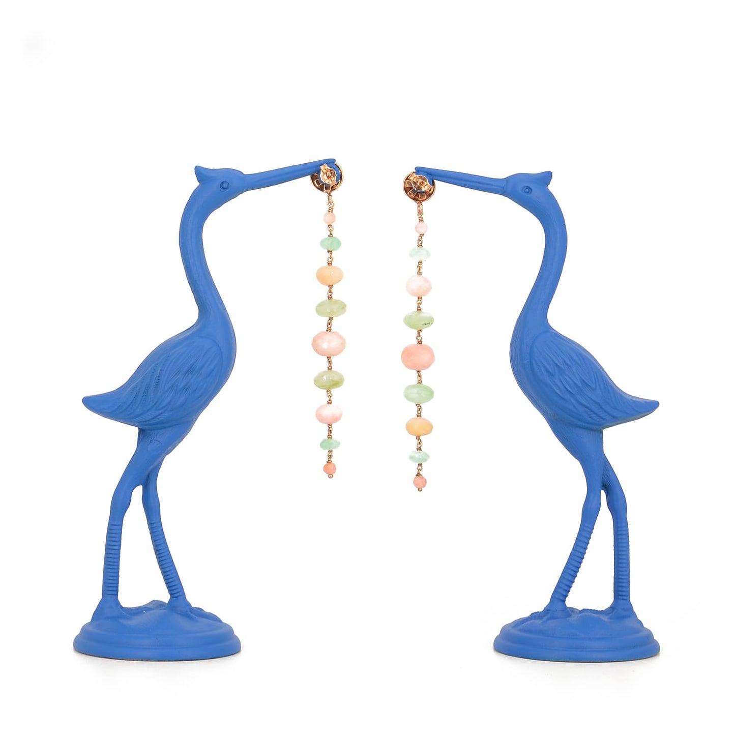 Long earrings with stones