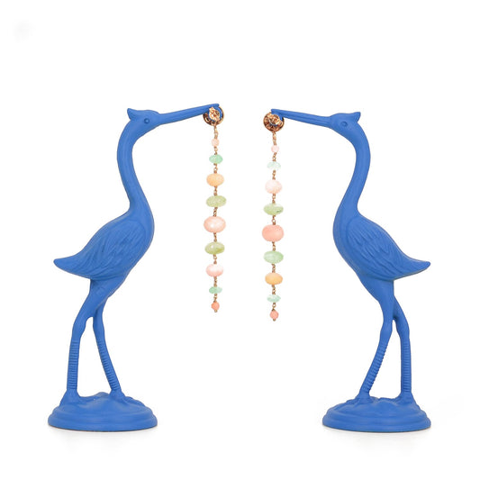 Long earrings with stones