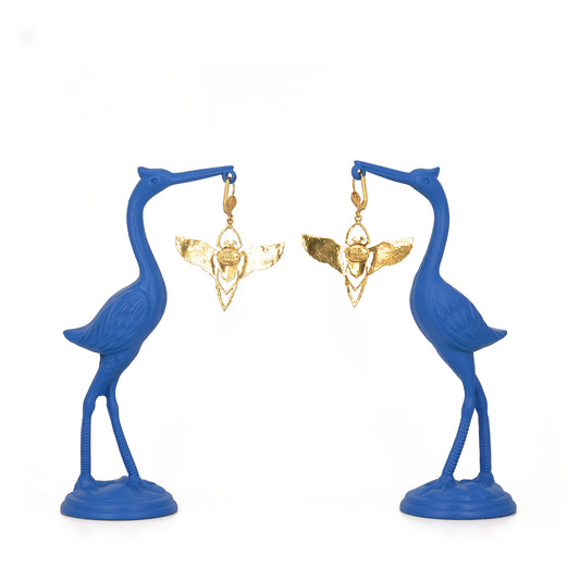 Egyptian beetle earrings