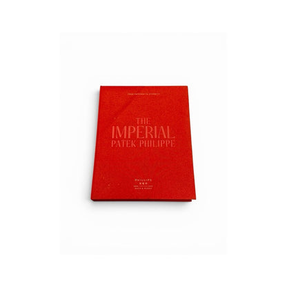 Portada roja de tela del catálogo The Imperial Patek Philippe de Phillips y Bacs & Russo