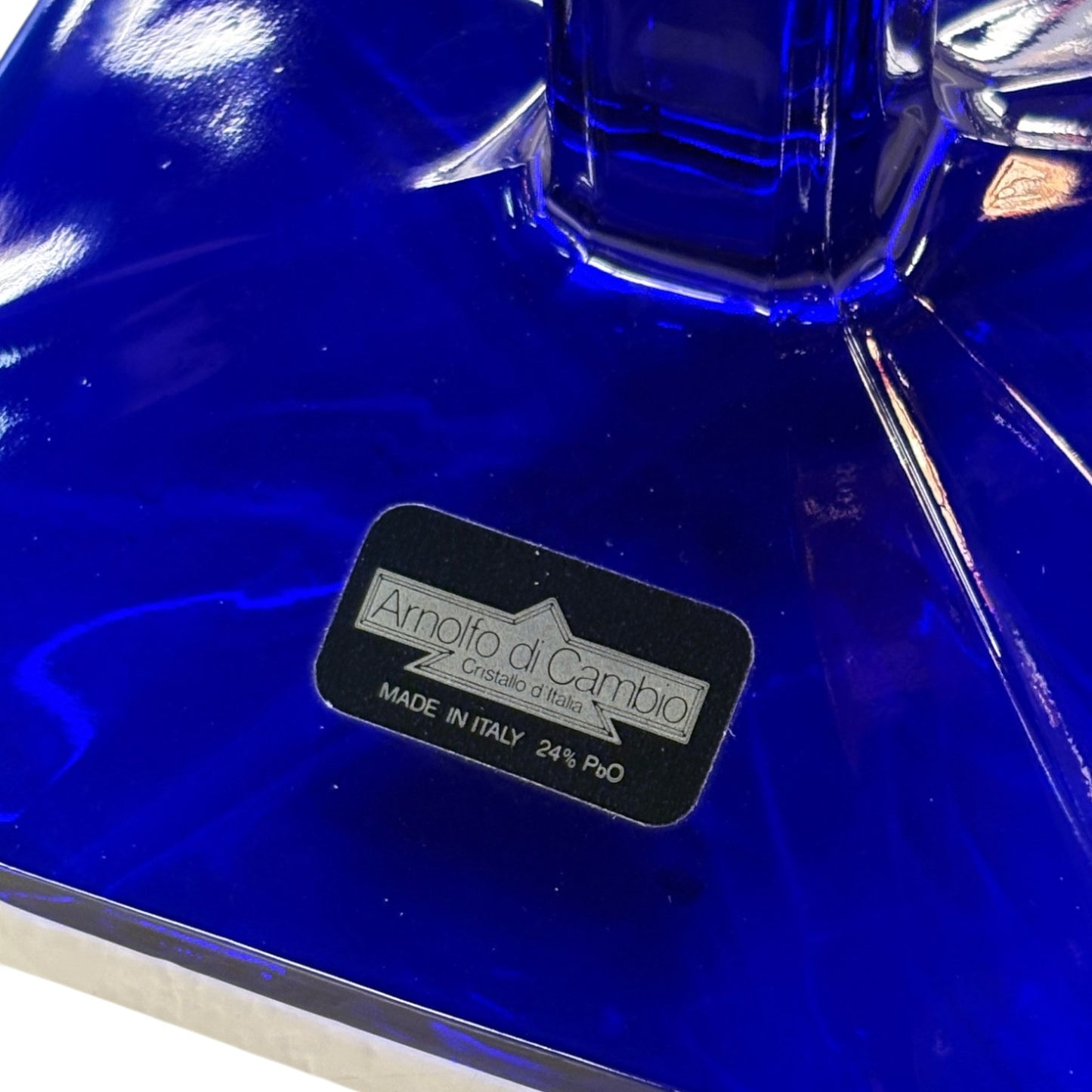 "Polygon" Cobalt Blue Crystal Candlestick by Cátia Castel-Branco for Arnolfo di Cambio