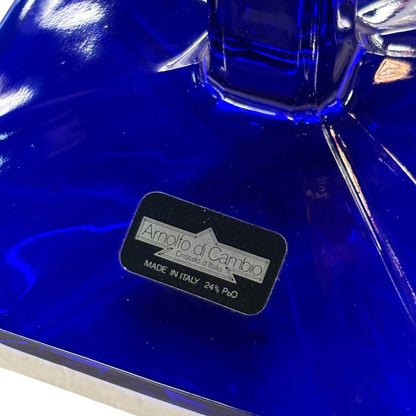 "Polygon" Cobalt Blue Crystal Candlestick by Cátia Castel-Branco for Arnolfo di Cambio