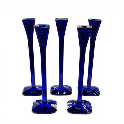 "Polygon" Cobalt Blue Crystal Candlestick by Cátia Castel-Branco for Arnolfo di Cambio