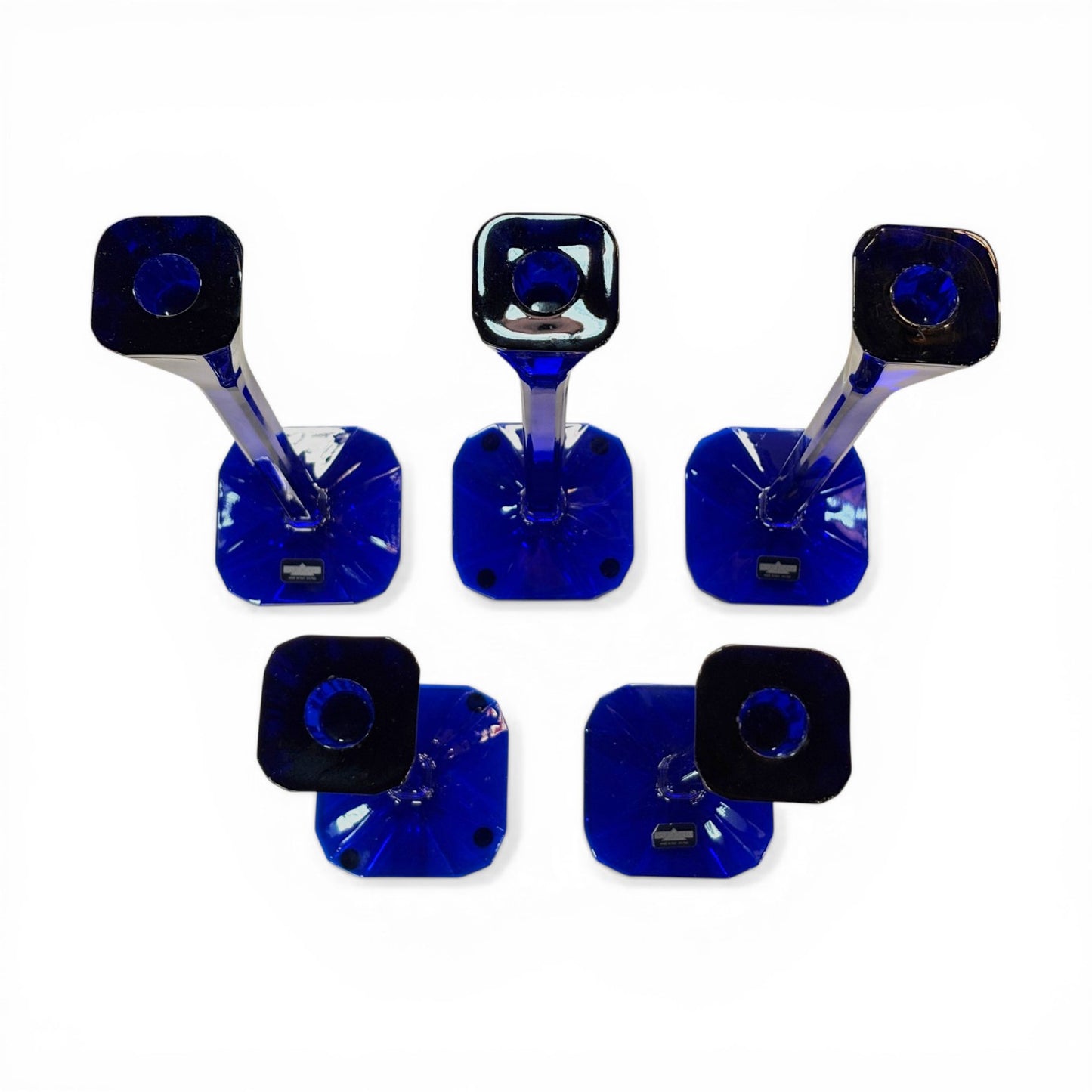 "Polygon" Cobalt Blue Crystal Candlestick by Cátia Castel-Branco for Arnolfo di Cambio
