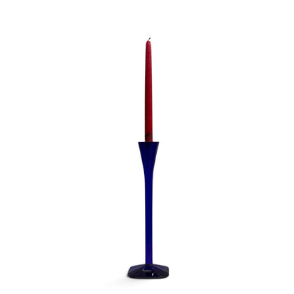 "Polygon" Cobalt Blue Crystal Candlestick by Cátia Castel-Branco for Arnolfo di Cambio