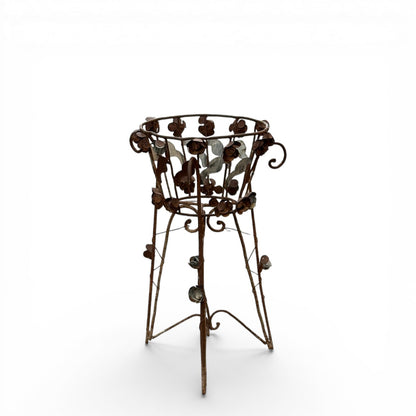 Antique Iron Planter with Floral Motifs, 19th Century.