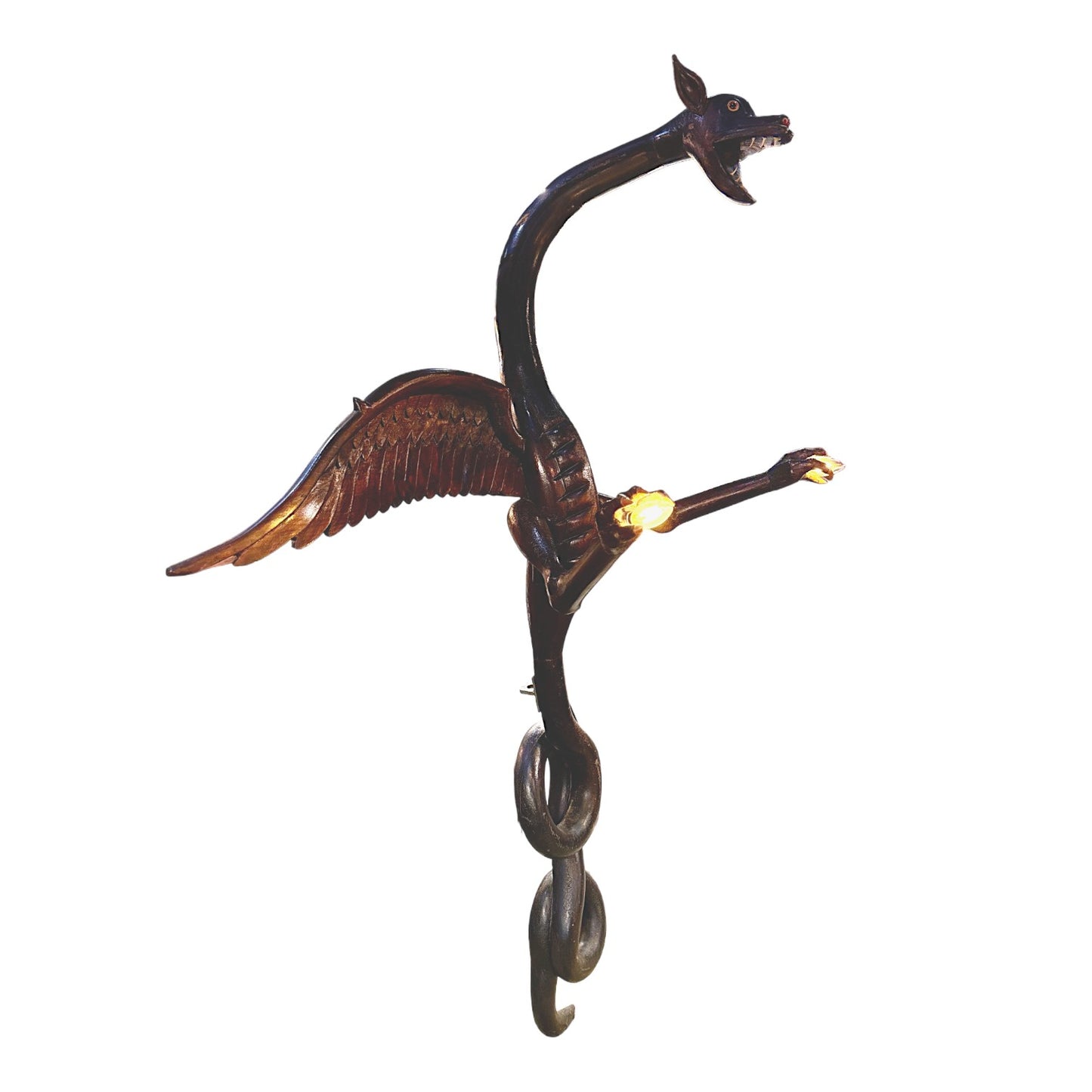 Solid Wood Dragon Lighting from the Italian School, c.1930