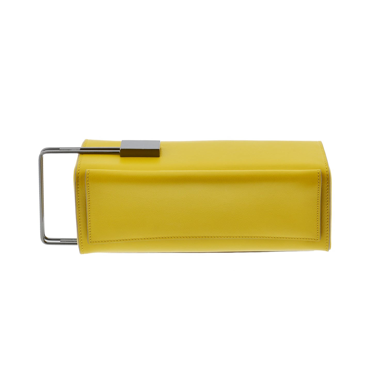 Architectural yellow leather mini bag