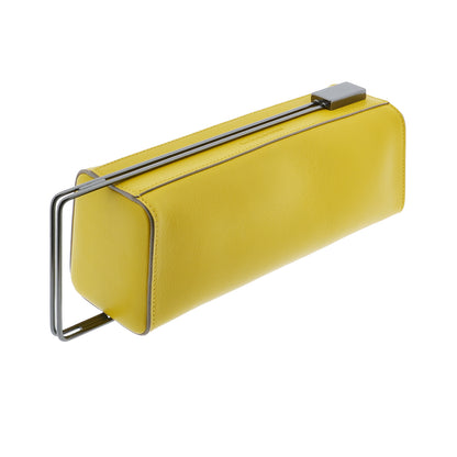 Architectural yellow leather mini bag