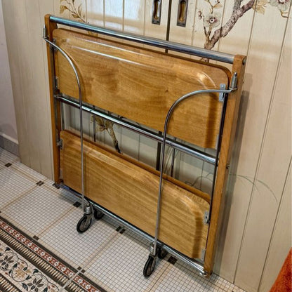 Vintage French Folding Bar Cart 70s Metal