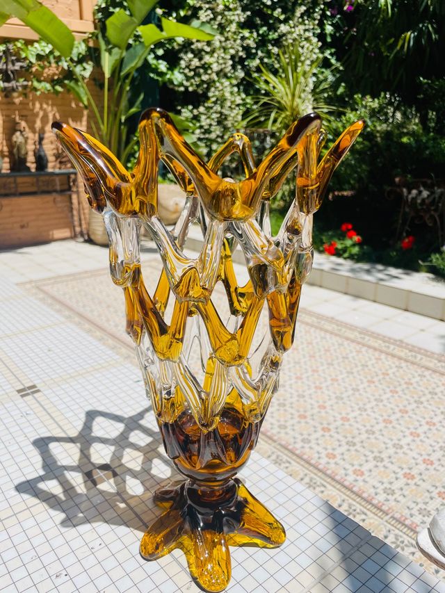 Vintage Italian Arabesque Ceramic Vase 60s/70s