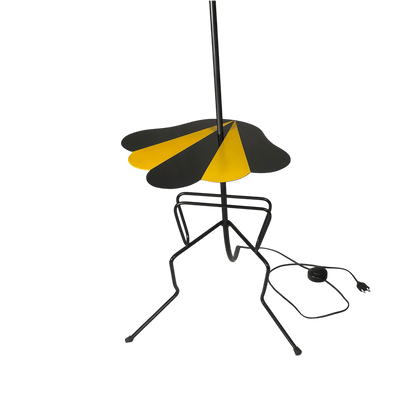 1950s Mid-Century Floor Lamp with Integrated Table and Magazine Rack