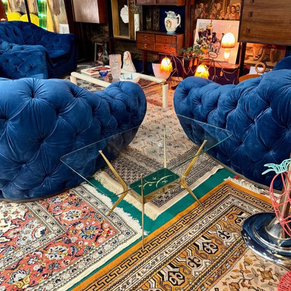 Italian 1950s Brass and Glass Coffee Table, Mid-Century Elegance