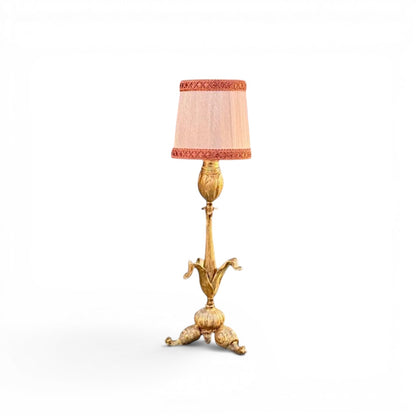 Pair of Jugendstil Style Gilded Table Lamps with Snail Motif Base