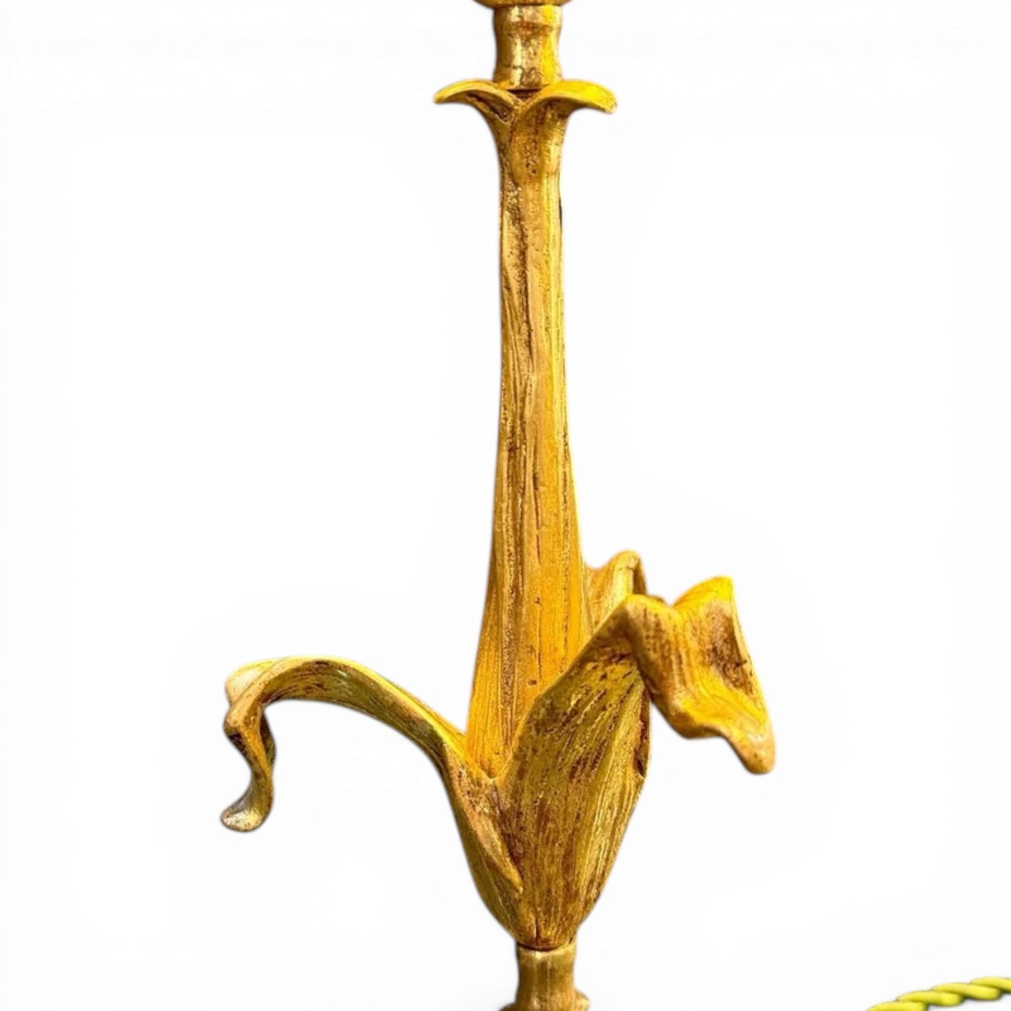 Pair of Jugendstil Style Gilded Table Lamps with Snail Motif Base