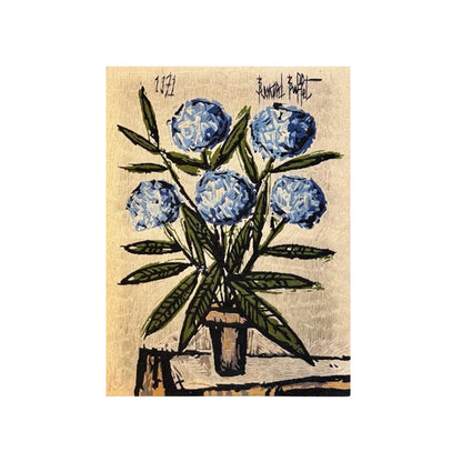 Tapiz Vintage "Las Hortensias" de Bernard Buffet, 1971. Colección DMC