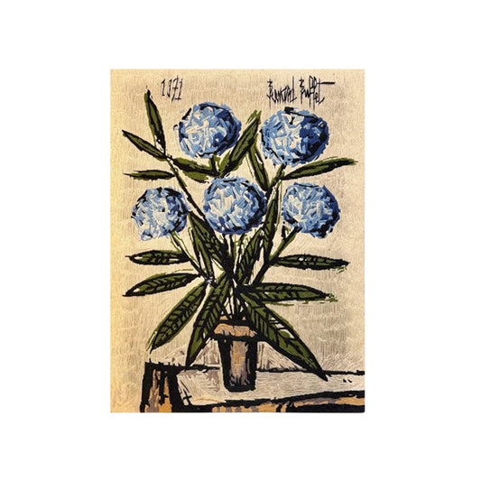 Tapiz Vintage "Las Hortensias" de Bernard Buffet, 1971. Colección DMC