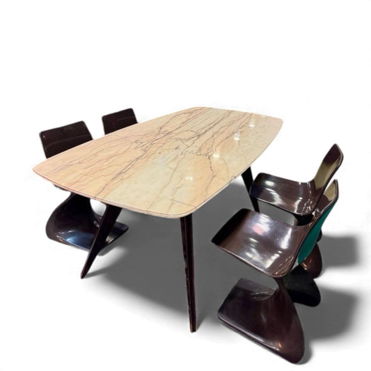Vintage Italian Mid-Century Cream Marble Table