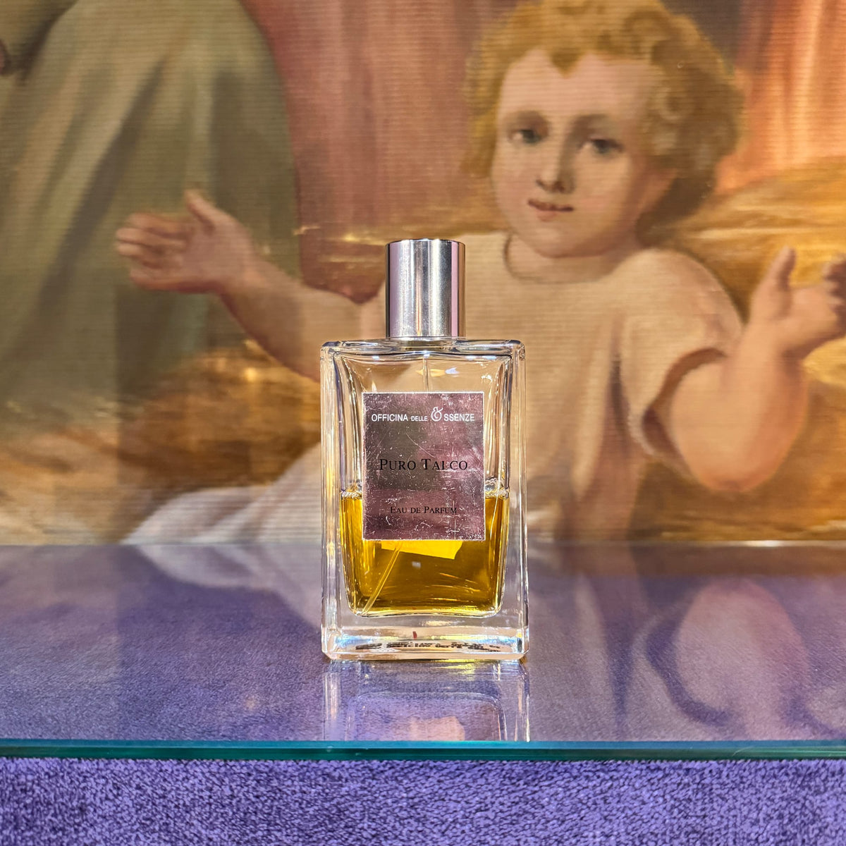 Perfume Puro Talco de Officina Delle Essenze, botella de 100ml usada al 50%