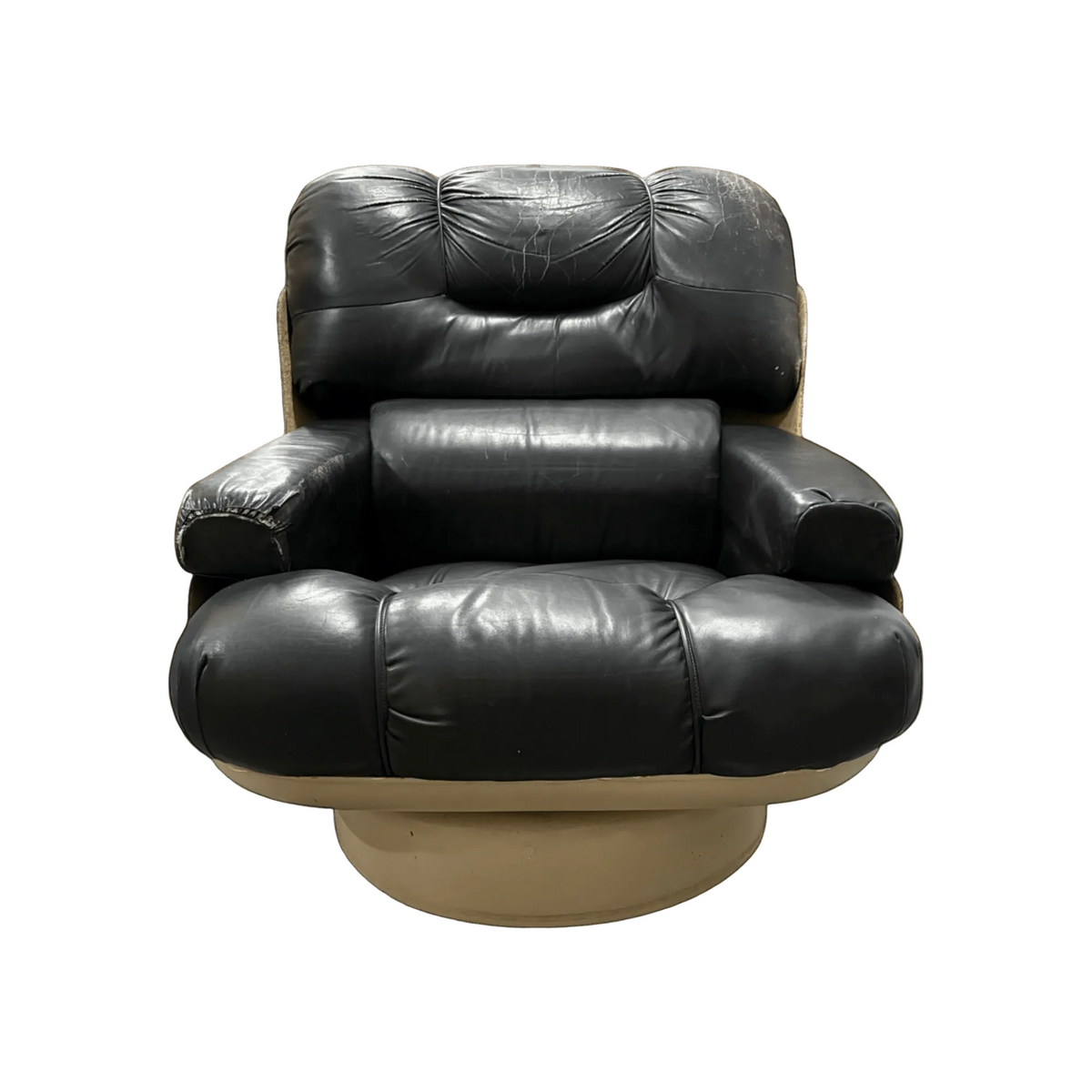 butaca-giratoria-estilo-joe-colombo-cuero-negro-fibra-vidrio