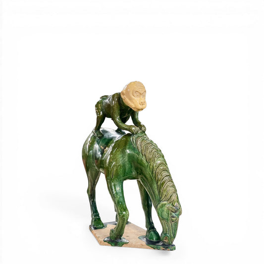 Chinese Feng Shui Monkey Horse Sculpture Prosperity