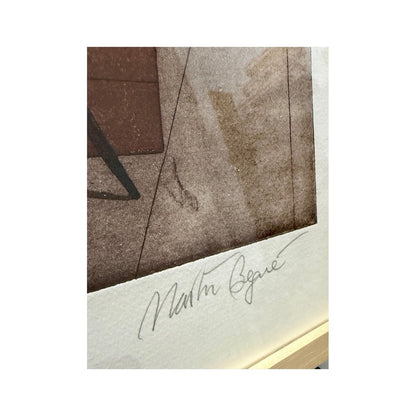 Detalle de la firma manuscrita de Sigfrido Martín Begué en el margen del grabado