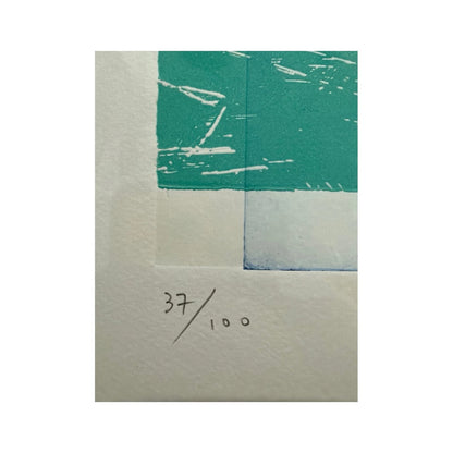 Detalle de la numeración 37/100 en el margen del grabado