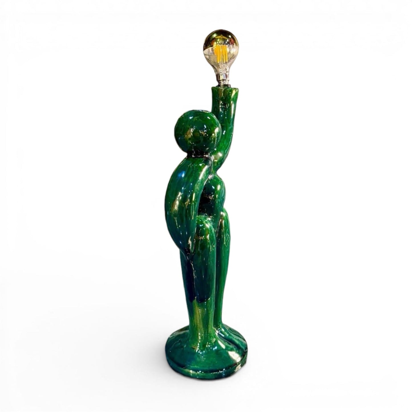 Sculptural glazed ceramic table lamp by Paul Armaing - 1970s