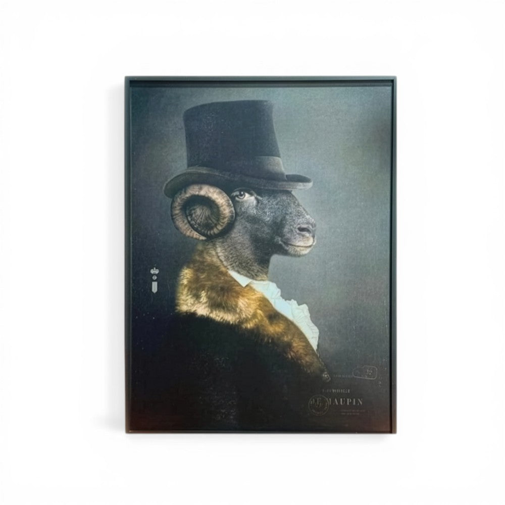 Ibride 'Maupin' (No. 52) Framed Portrait | Rachel Convers Design | Anthropomorphic Ram Art