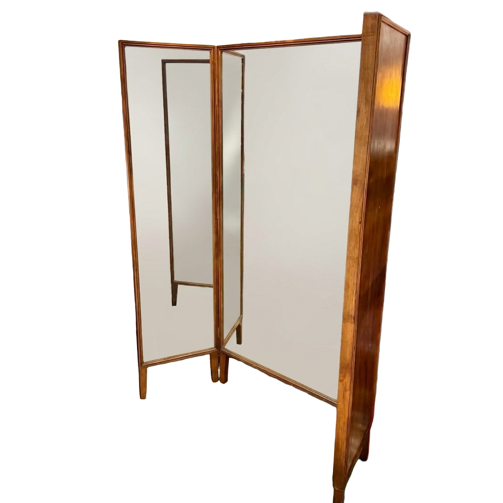 Italian 1960s Triptych Mirror | Mid-Century Floor Screen