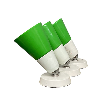 La Basilica Galeria Space Age green and white adjustable spotlight, Italy, 1970s.