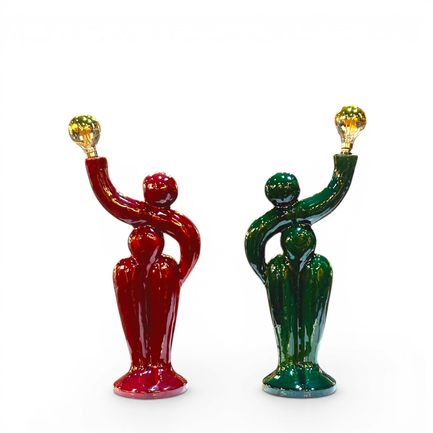 Sculptural glazed ceramic table lamp by Paul Armaing - 1970s