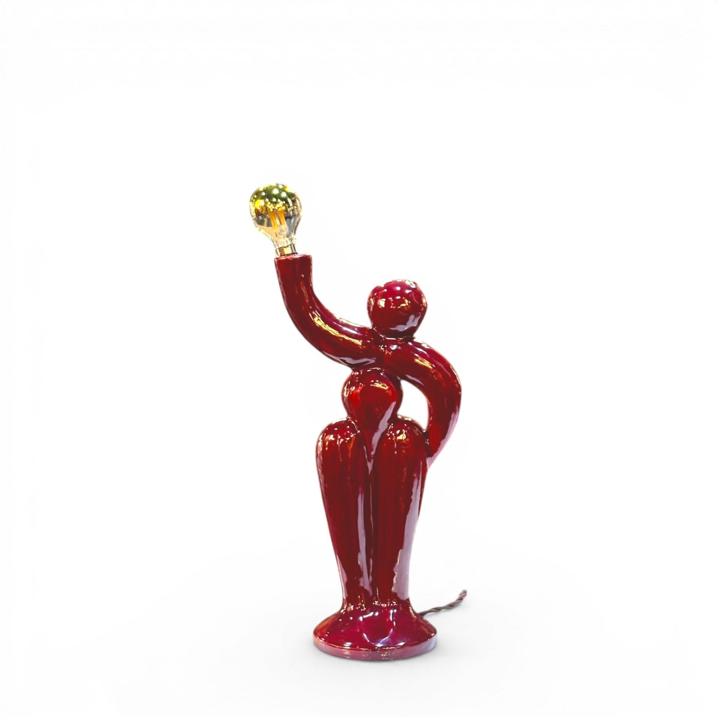 Sculptural glazed ceramic table lamp by Paul Armaing - 1970s